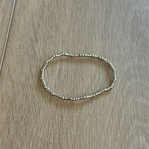 Stretchy silver and gold filled bracelet